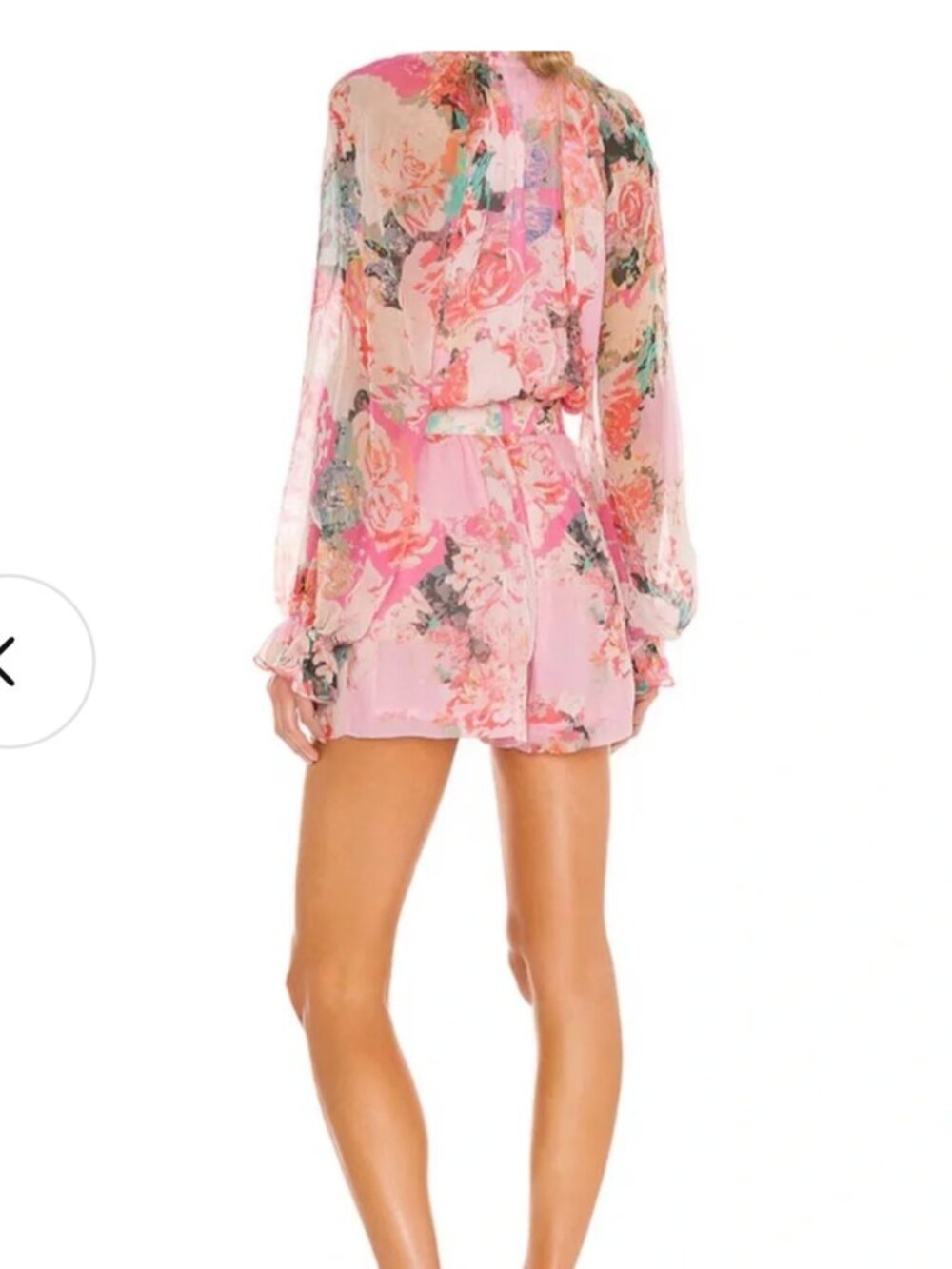 HEMANT & NANDITA X REVOLVE - Sage Pink Floral Long-Sleeve Romper - Picture 12 of 12
